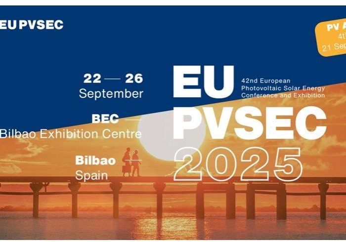 EU PVSEC 2025 conference visual with Bilbao highlighted as the host city.